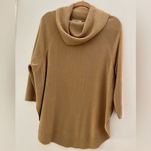 Roz & Ali cowl neck beige sweater. Size M
